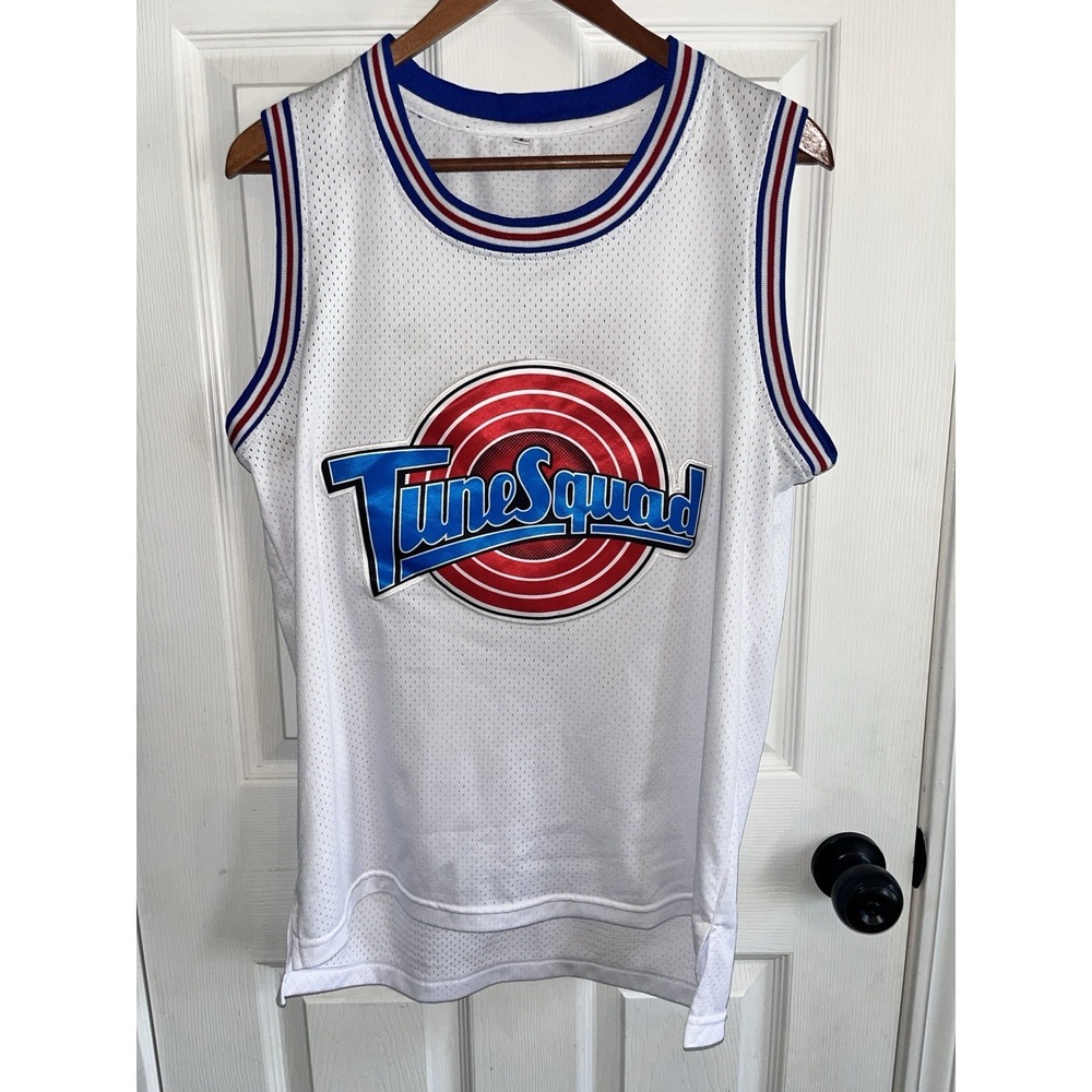 Looney Tunes White Tune Squad Bugs Bunny #1 Basketball Jersey Small Space Jam - Picture 2 of 7